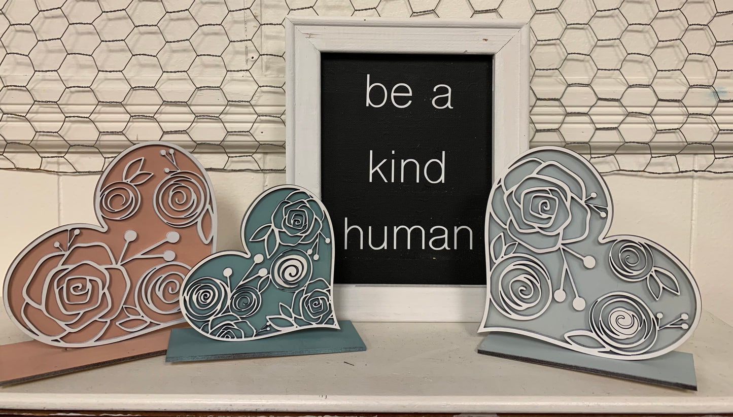 Set of 3 Stand Alone Hearts