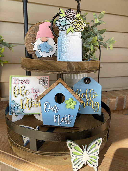Spring Theme Tiered Tray