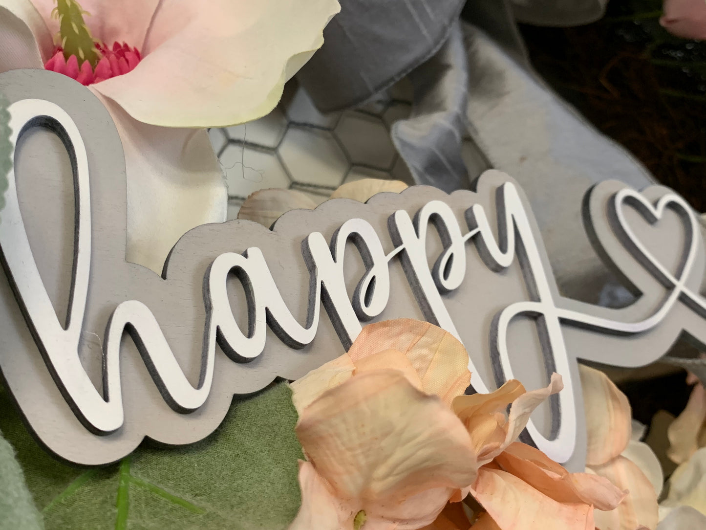 Happy Easter LAYERED banner SVG File Glowforge Laser File