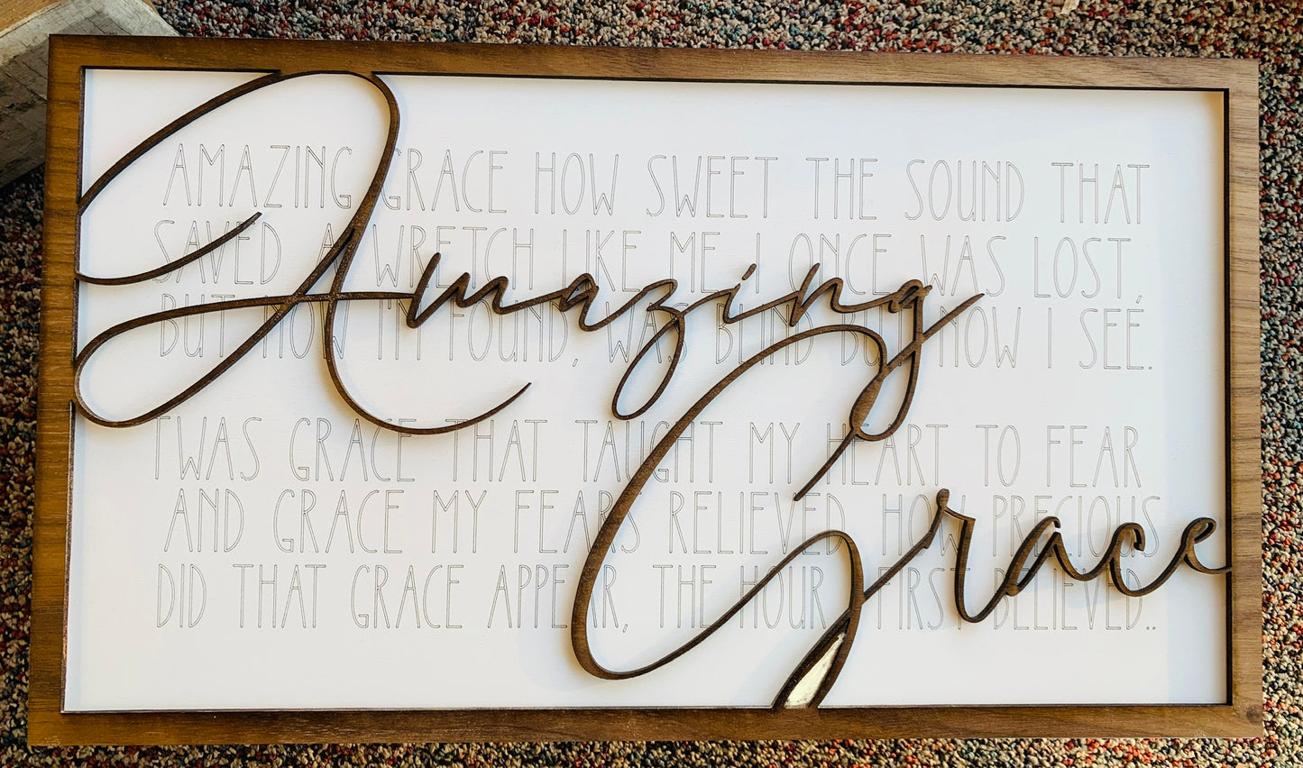 Amazing Grace: Laser Cut Wall Decor