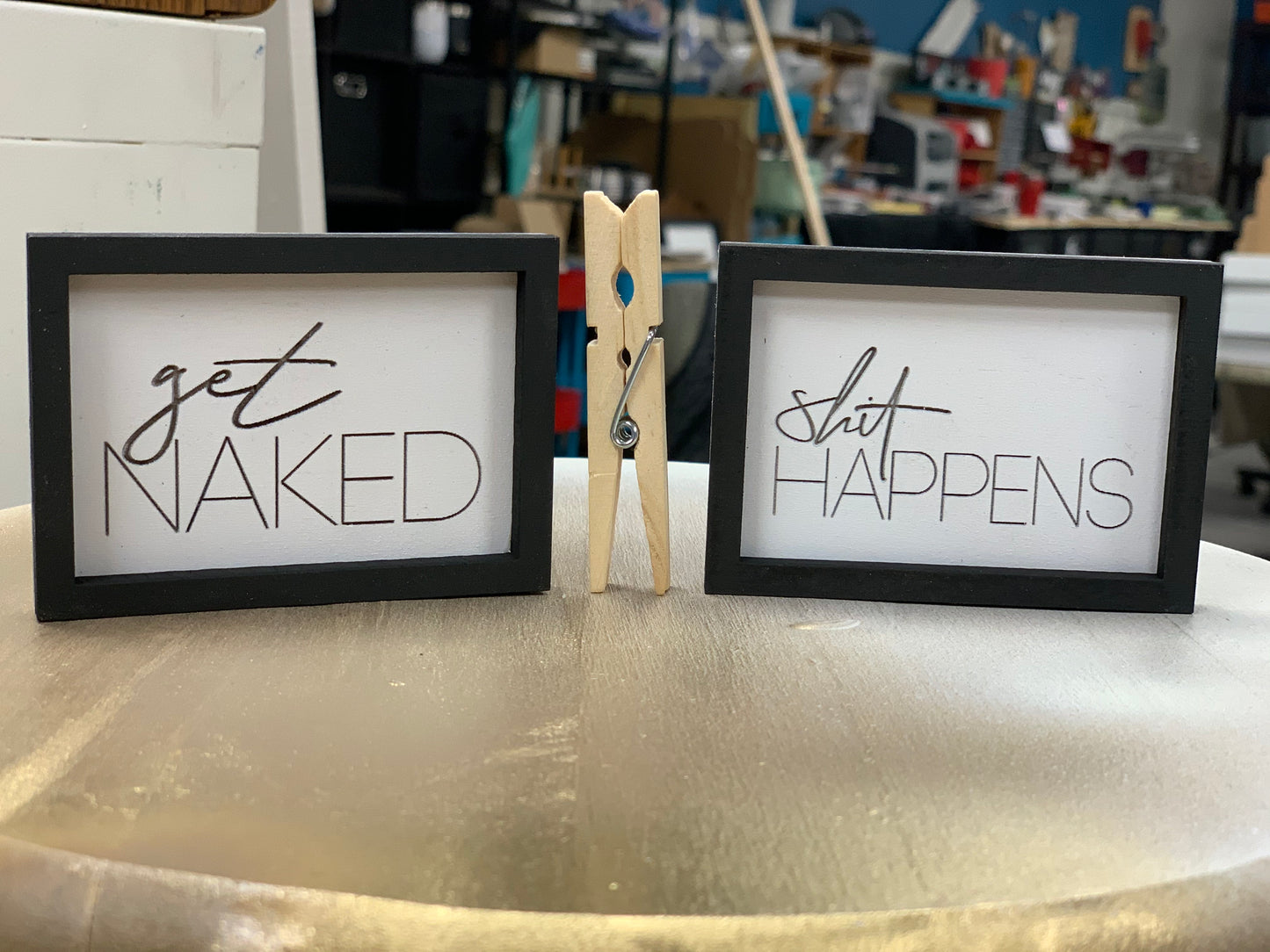 Miniature RECTANGULAR Farmhouse Signs: Set of 6 for Tiered Tray Laser File GLOWFORGE ready