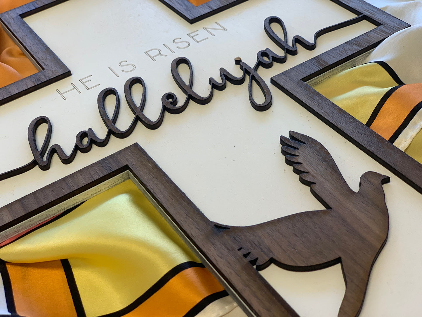 CROSS LAYERED: Hallelujah He is Risen Easter Glowforge Ready Laser FILE
