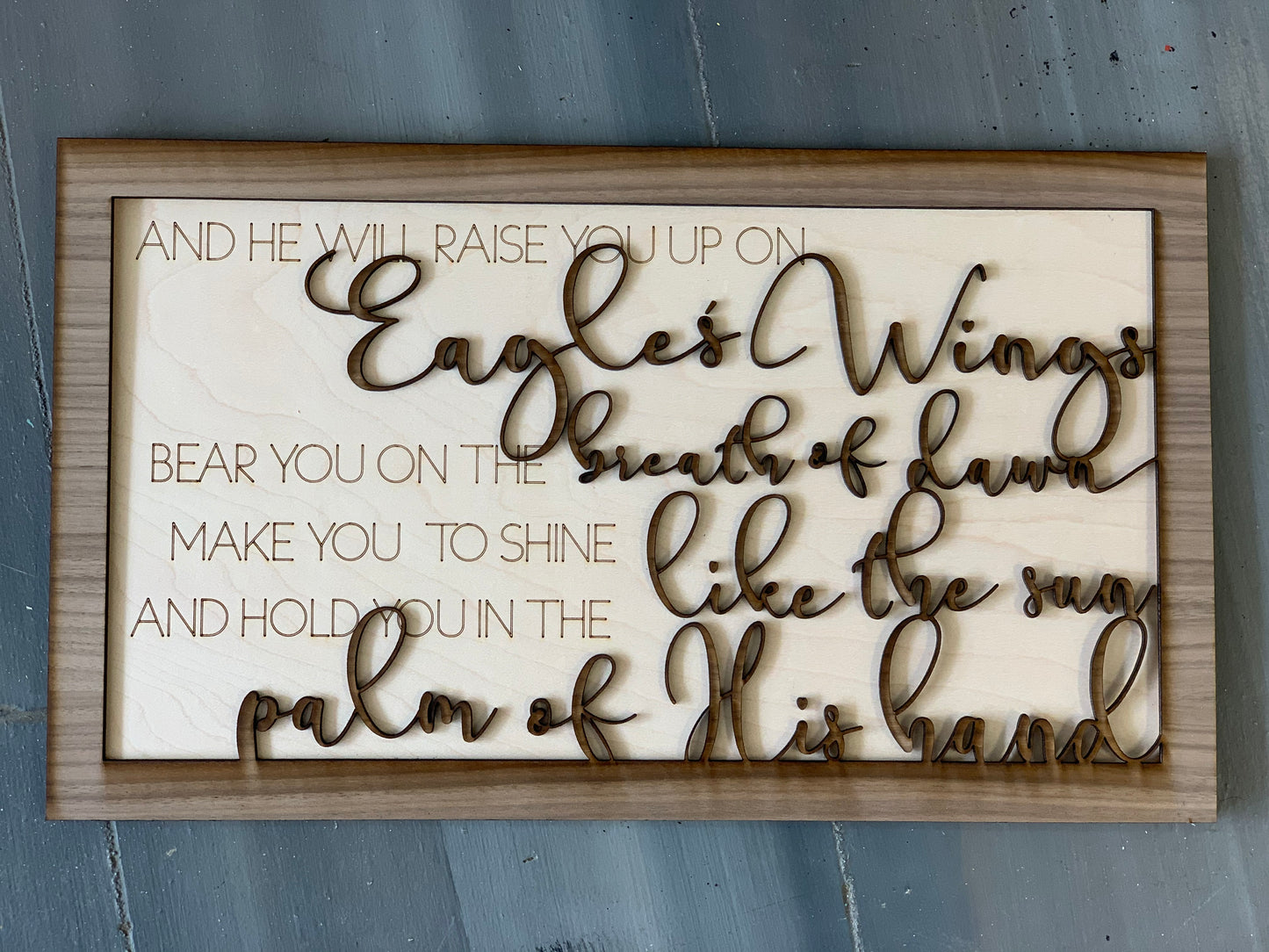 Layered Quote: Eagles' Wings SVG Laser File GLOWFORGE ready