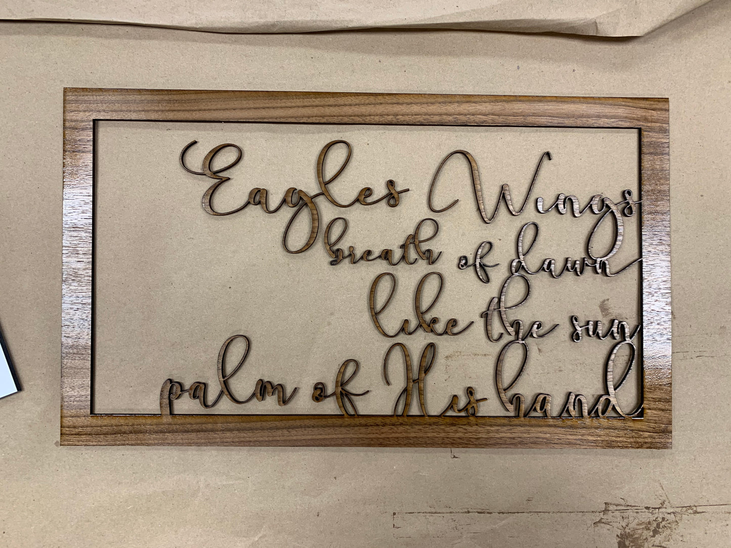 Layered Quote: Eagles' Wings SVG Laser File GLOWFORGE ready