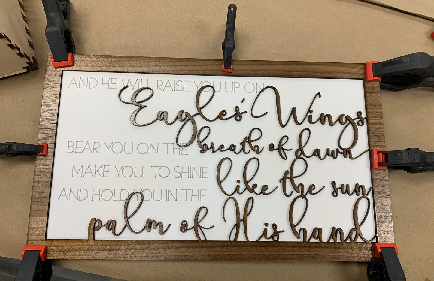 Layered Quote: Eagles' Wings SVG Laser File GLOWFORGE ready