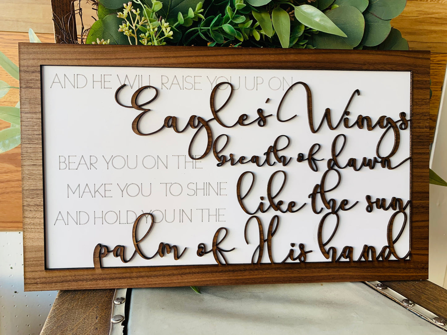 Layered Quote: Eagles' Wings SVG Laser File GLOWFORGE ready