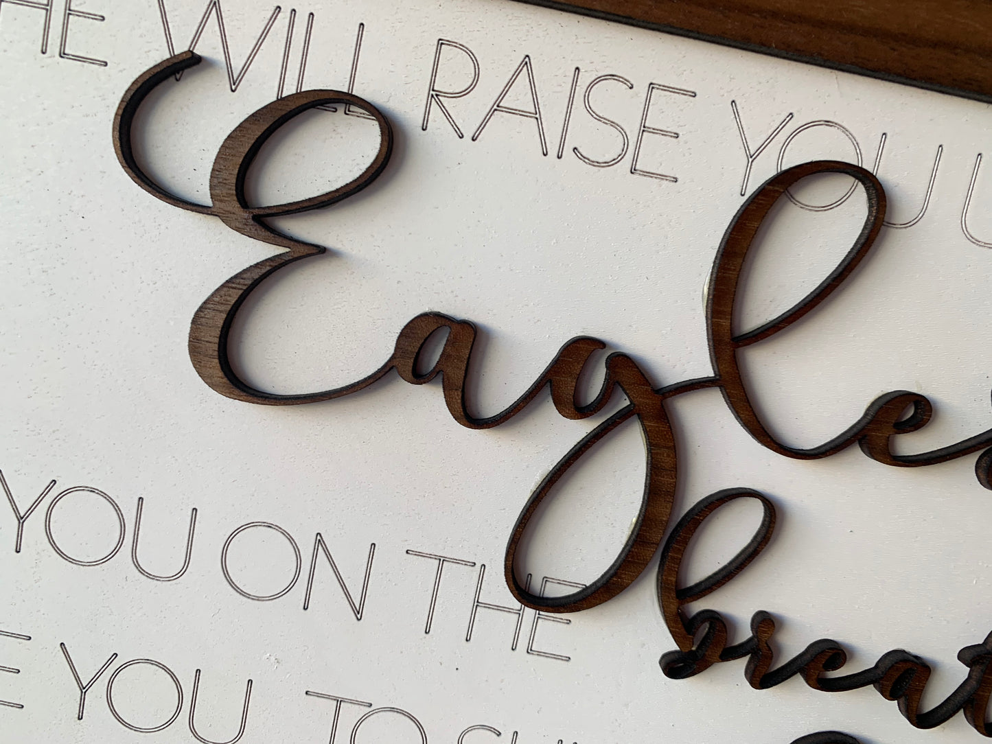 Layered Quote: Eagles' Wings SVG Laser File GLOWFORGE ready