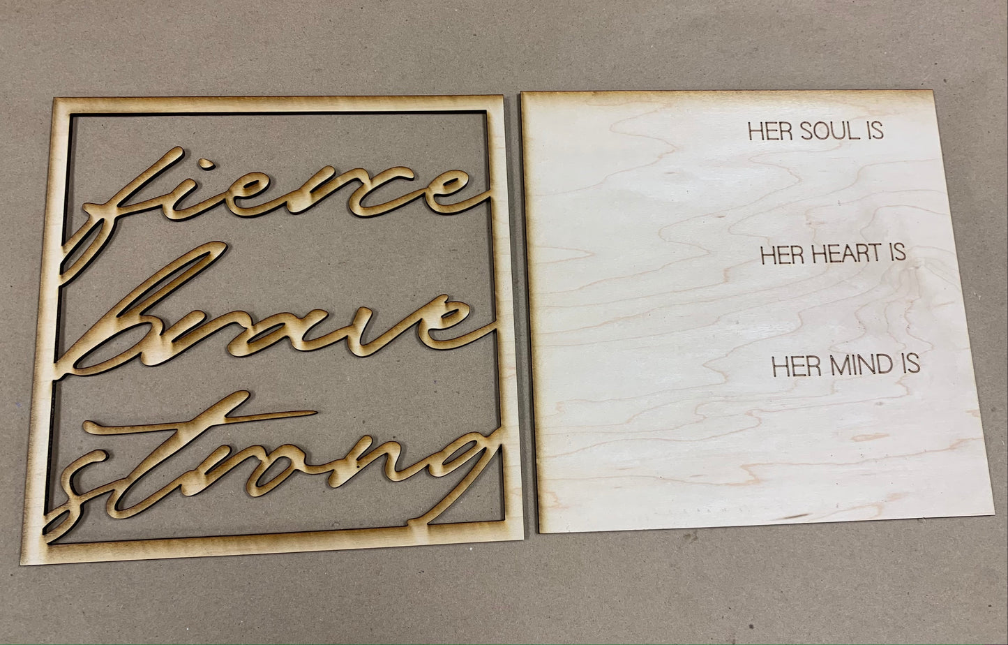 Layered Sign: Set of 2 Fierce Heart Game Changed Glowforge Ready Laser Files SVG