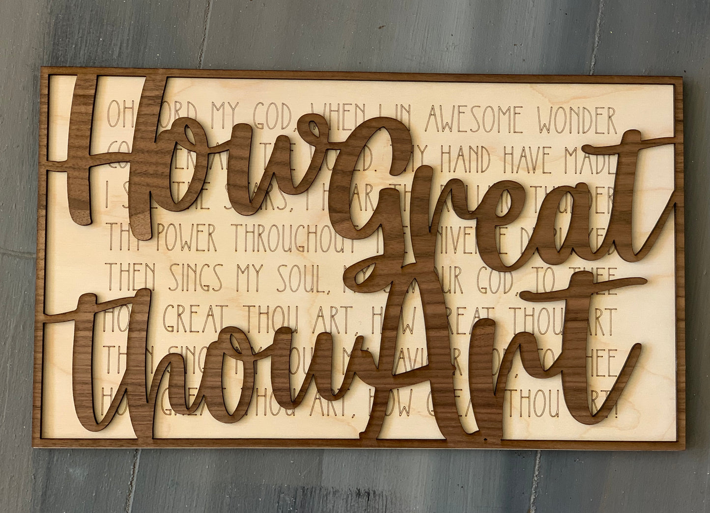 Layered Quotes: How Great Thou Art SVG File Glowforge Ready Laser