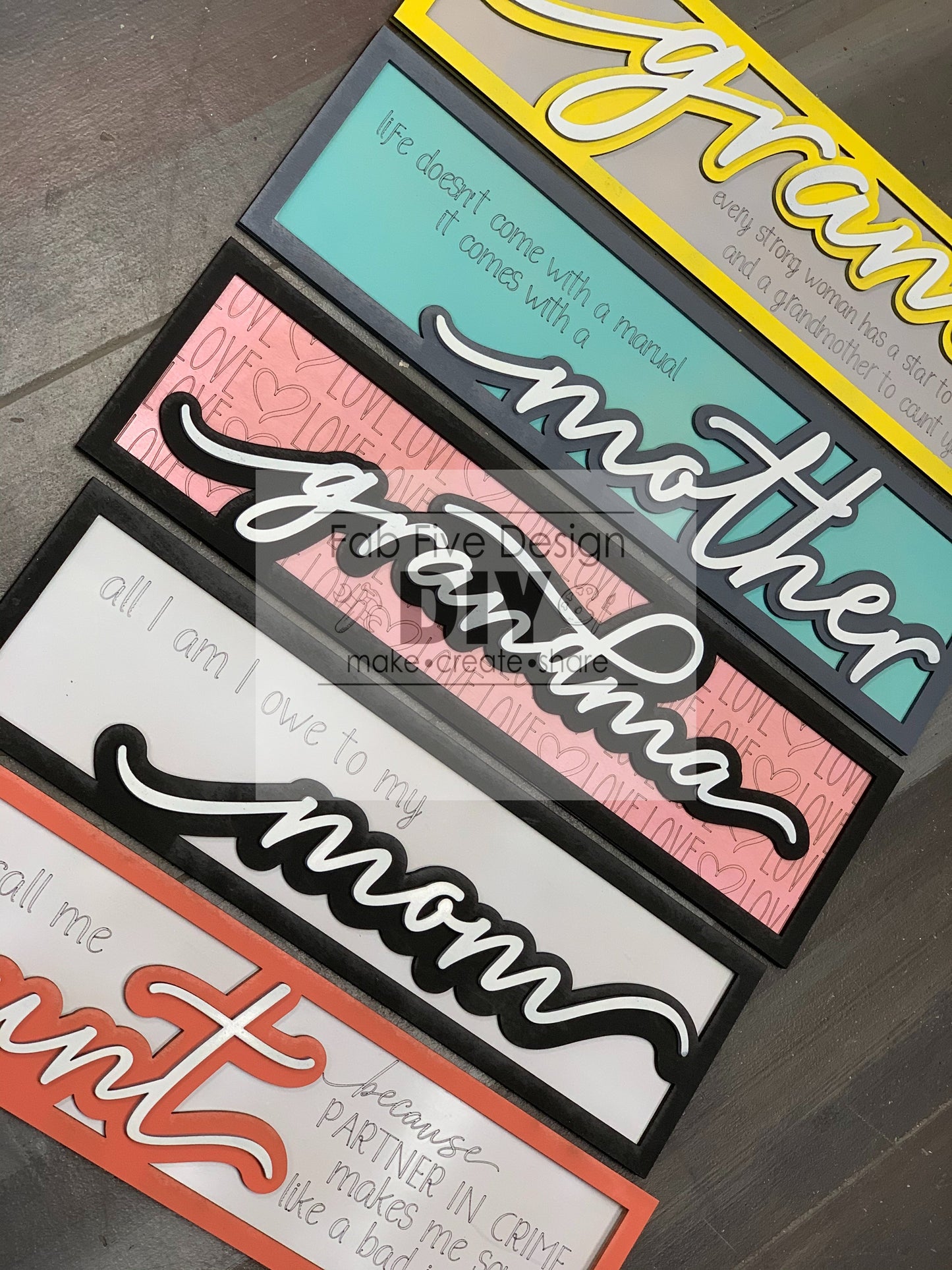 Women in Our Lives Layered Sign Bundle A: SVG Files Laser Cut Glowforge Ready