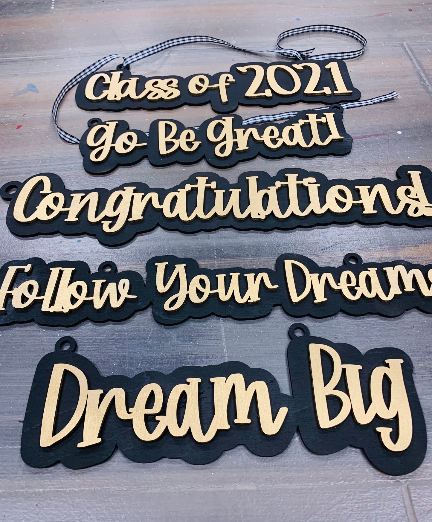 Set of 5 Graduation Signs SVG Digital Files Glowforge Thunder Laser Ready