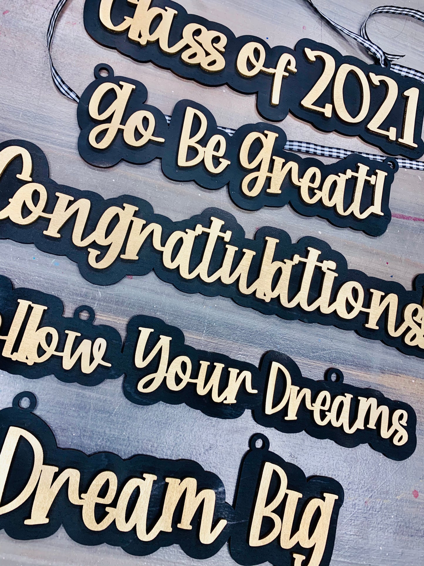 Set of 5 Graduation Signs SVG Digital Files Glowforge Thunder Laser Ready