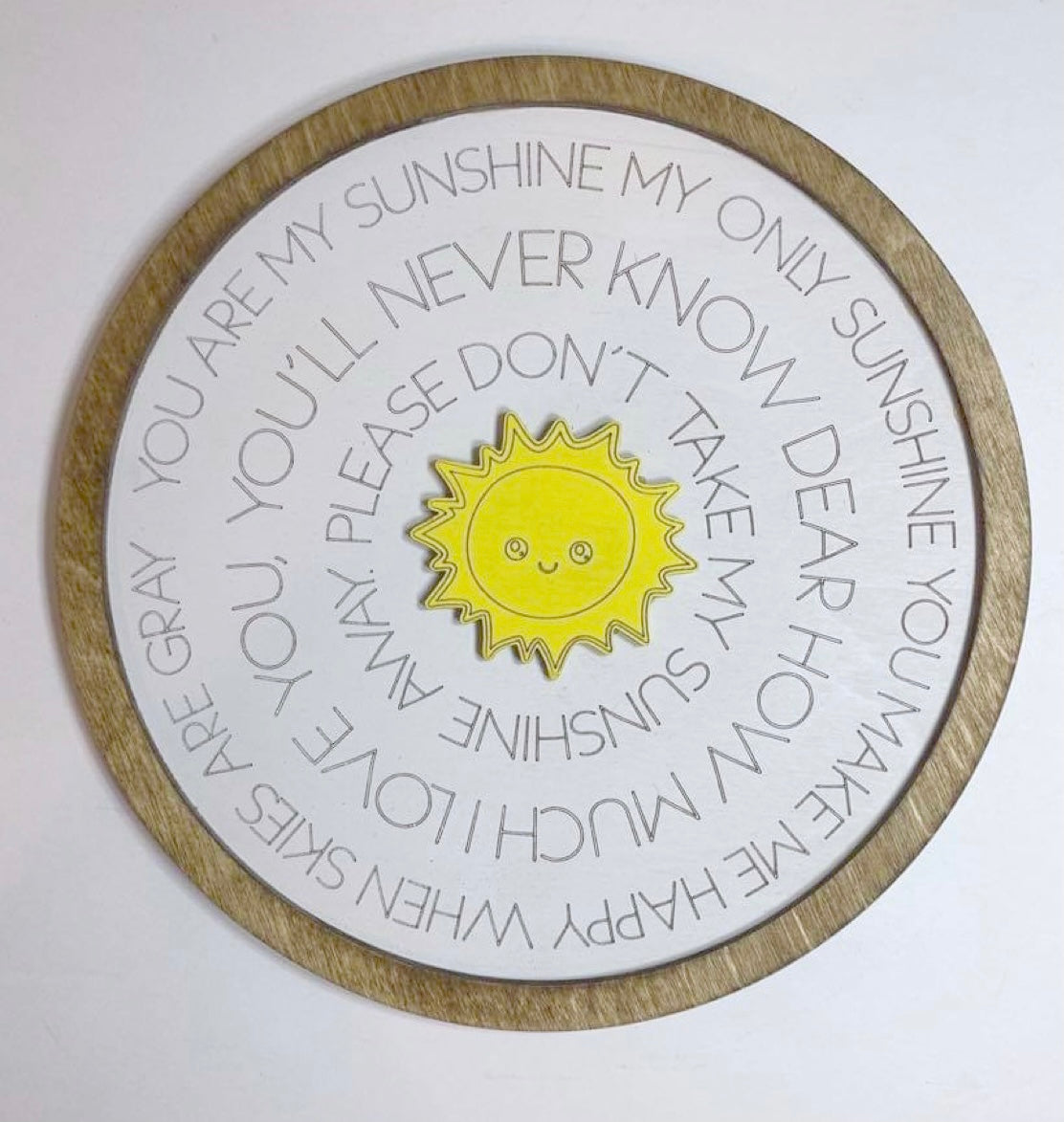 Layered Round Nursery Rhyme: You are my Sunshine Laser Ready SVG File Glowforge