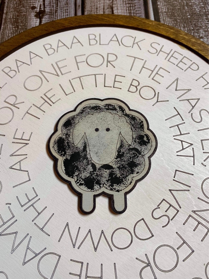 Layered Round Nursery Rhyme: Baa Baa Black Sheep and Sunshine Laser Ready SVG File Glowforge