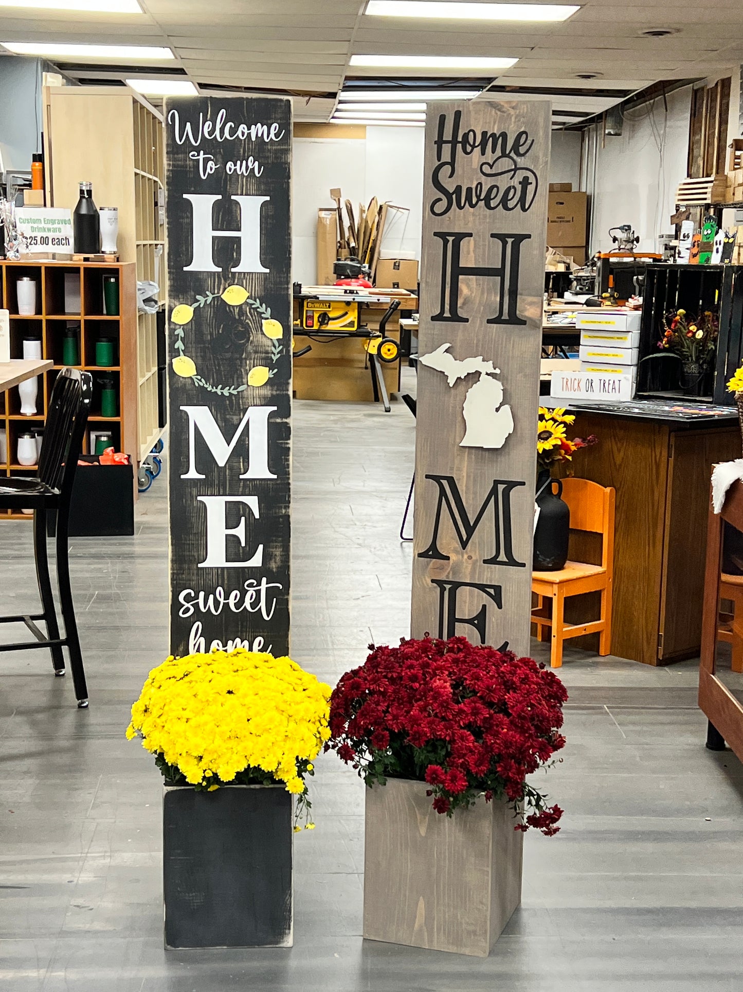 Porch Sign with Planter Box