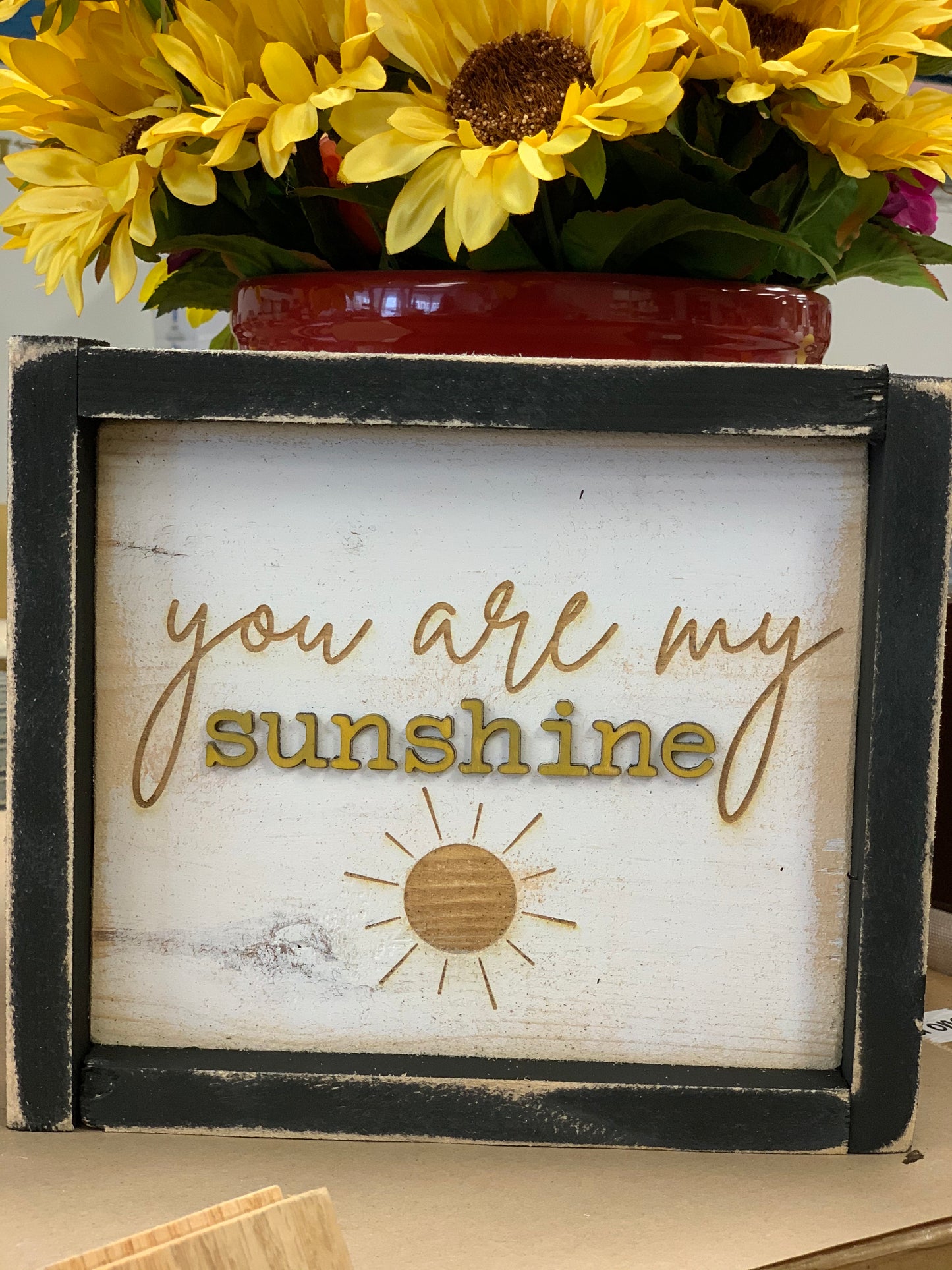 You are my sunshine, 9 x 9 Black Frame