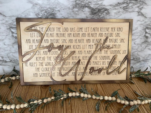 Layered Christmas Carol: Joy to the World SVG File Laser Glowforge Ready