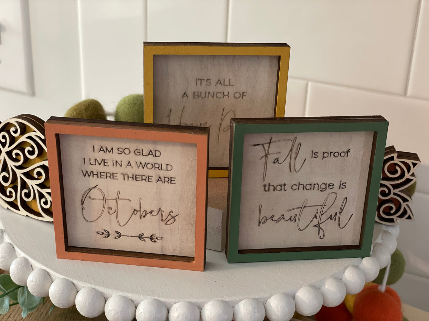 Set of 6 Fall Farmhouse Miniatures SVG Files Glowforge Laser Ready