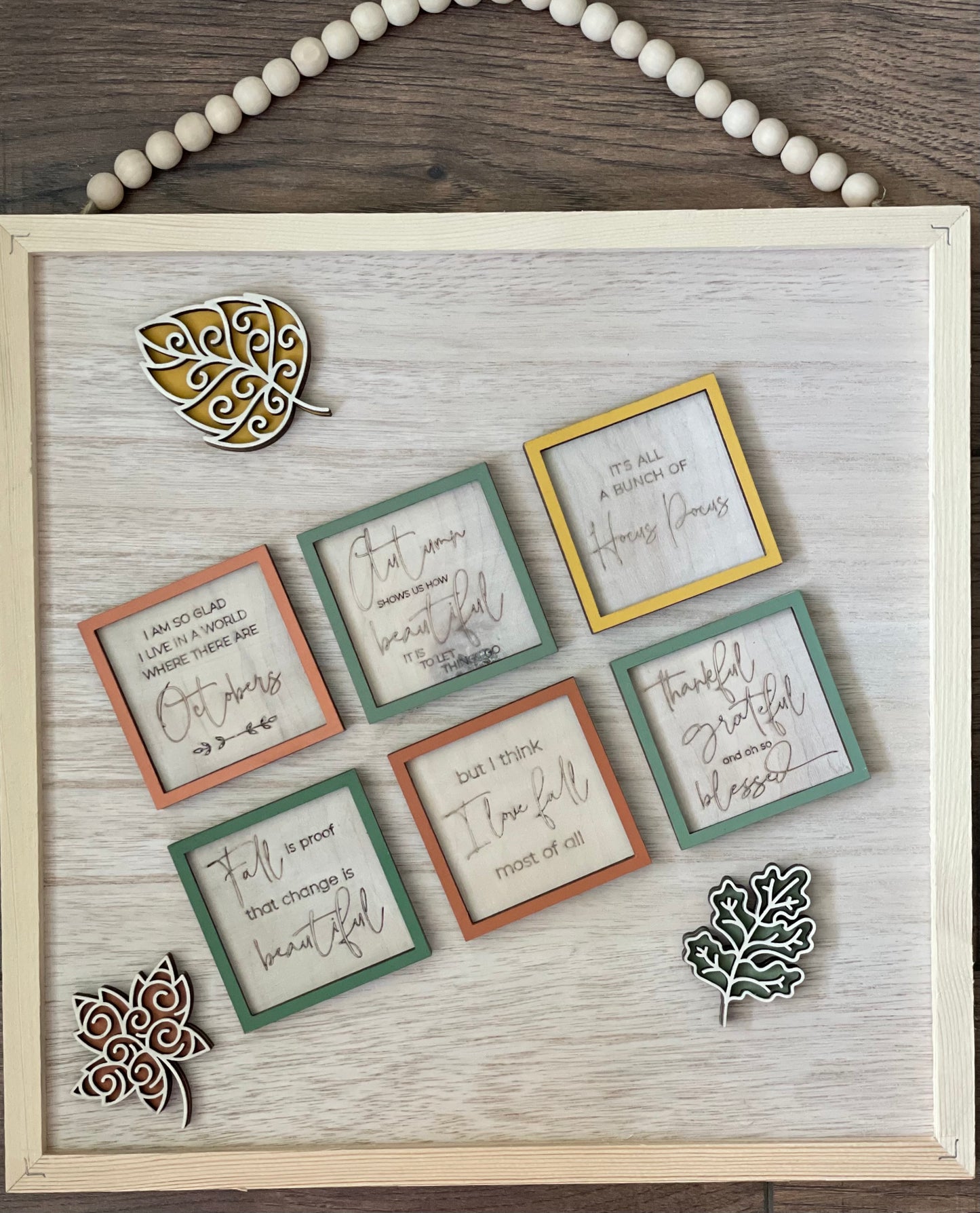Set of 6 Fall Farmhouse Miniatures SVG Files Glowforge Laser Ready