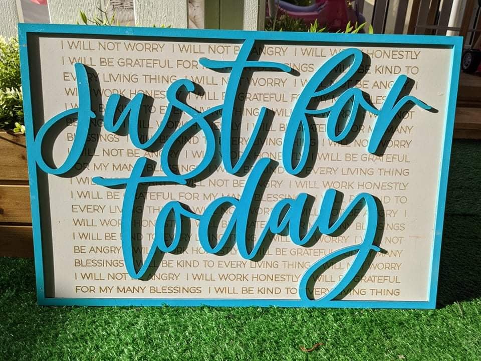 Just for Today: Laser Cut Wood Wall Decor