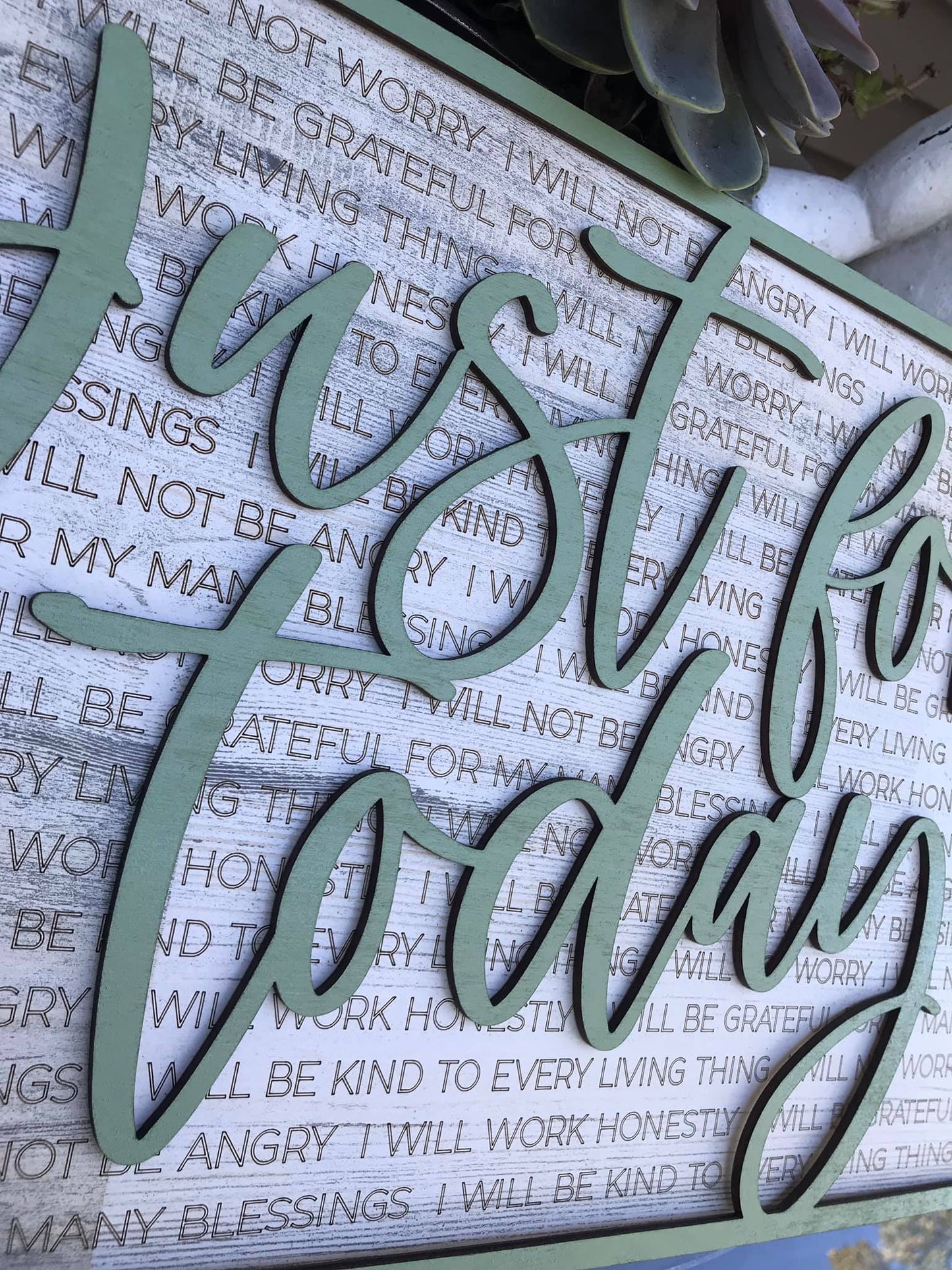 Just for Today: Laser Cut Wood Wall Decor