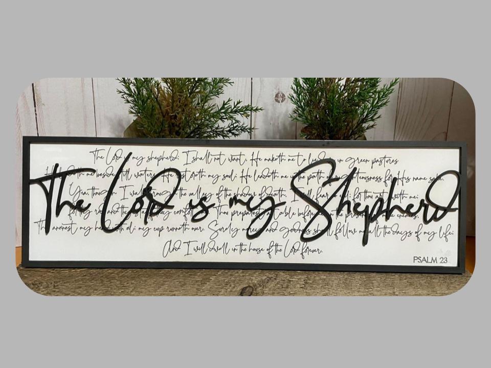 Layered Scripture: Psalm 23 The Lord is My Shepherd SVG Laser Ready File