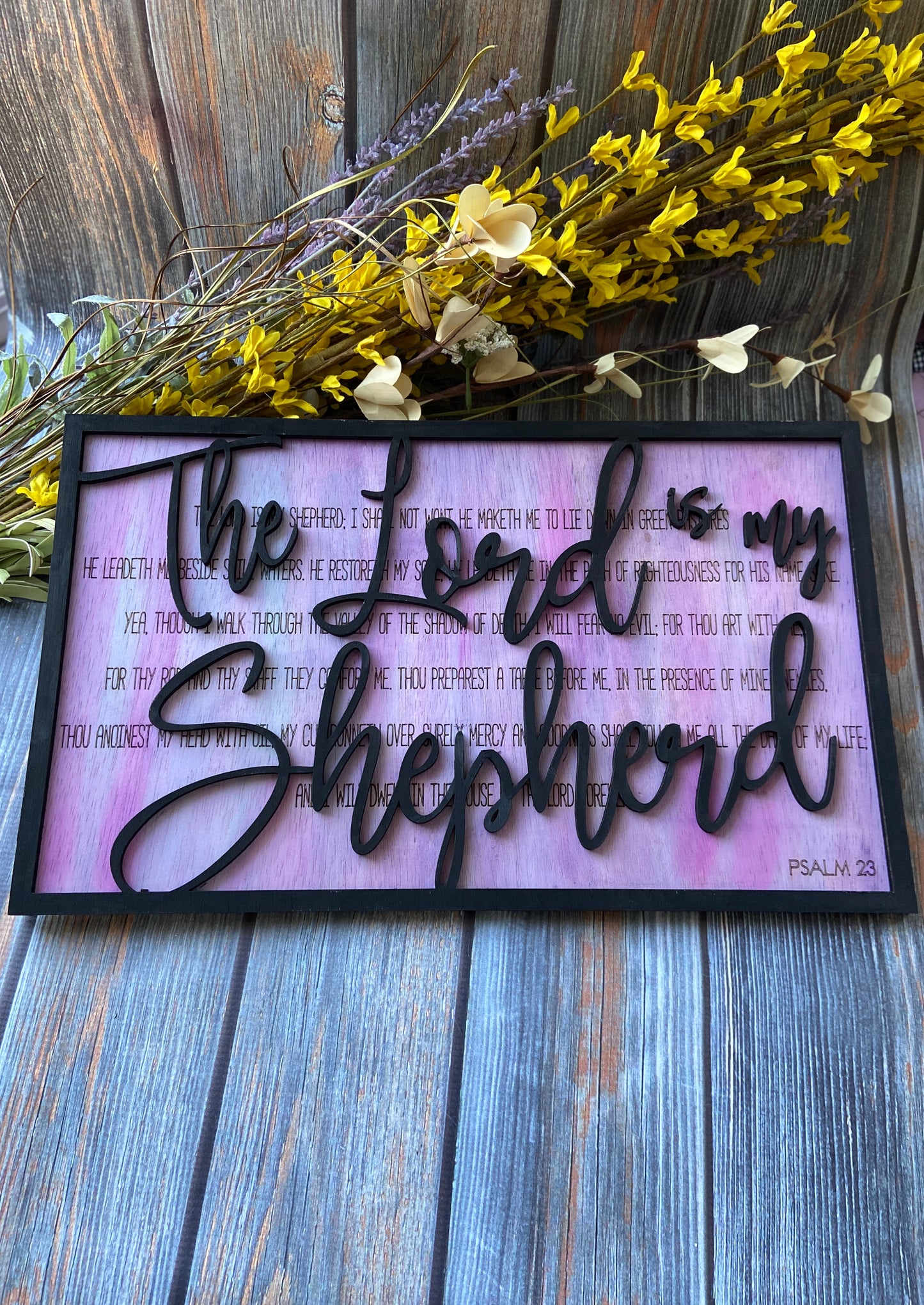 Layered Scripture: The Lord is My Shepherd SVG Laser Ready File Psalm 23 LARGE