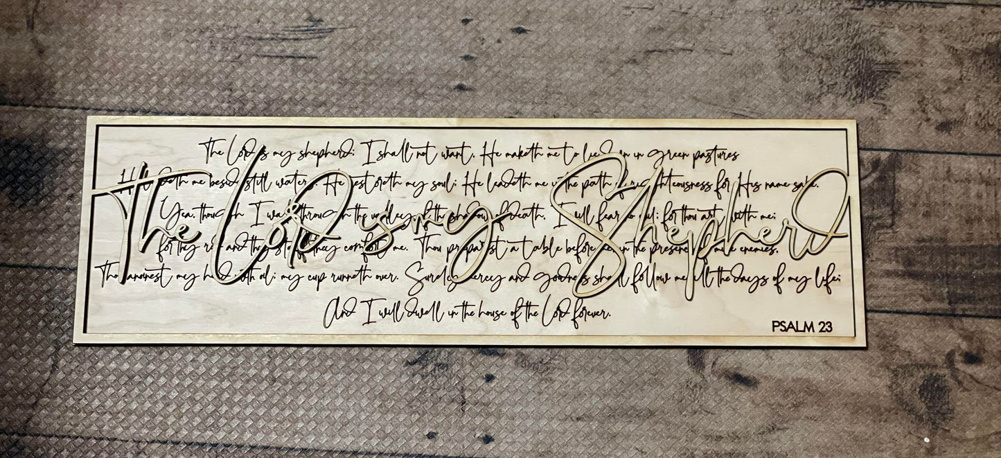 Layered Scripture: Psalm 23 The Lord is My Shepherd SVG Laser Ready File