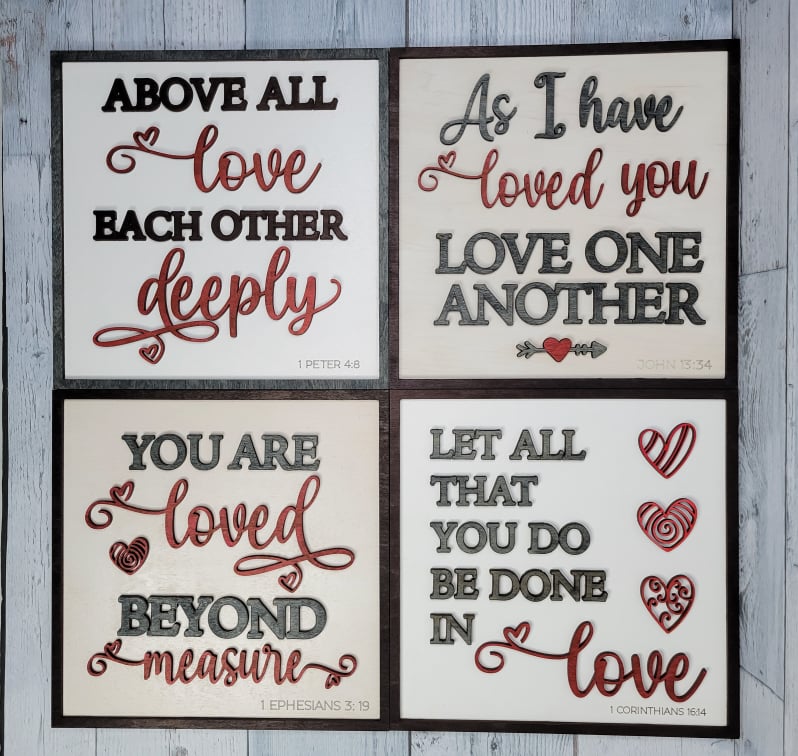 Layered Sign: Let all you do be done in Love 1 Corinthians SVG Laser Ready File