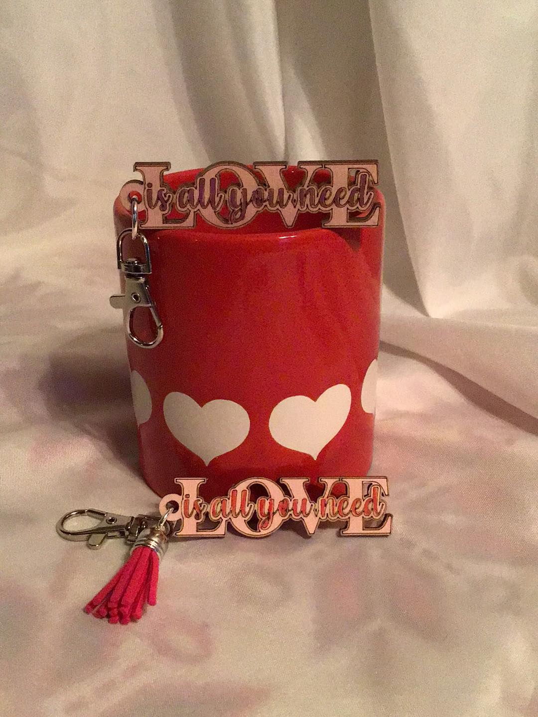 Layered Sign: Love is All You Need SVG Laser Ready File BONUS Keychain
