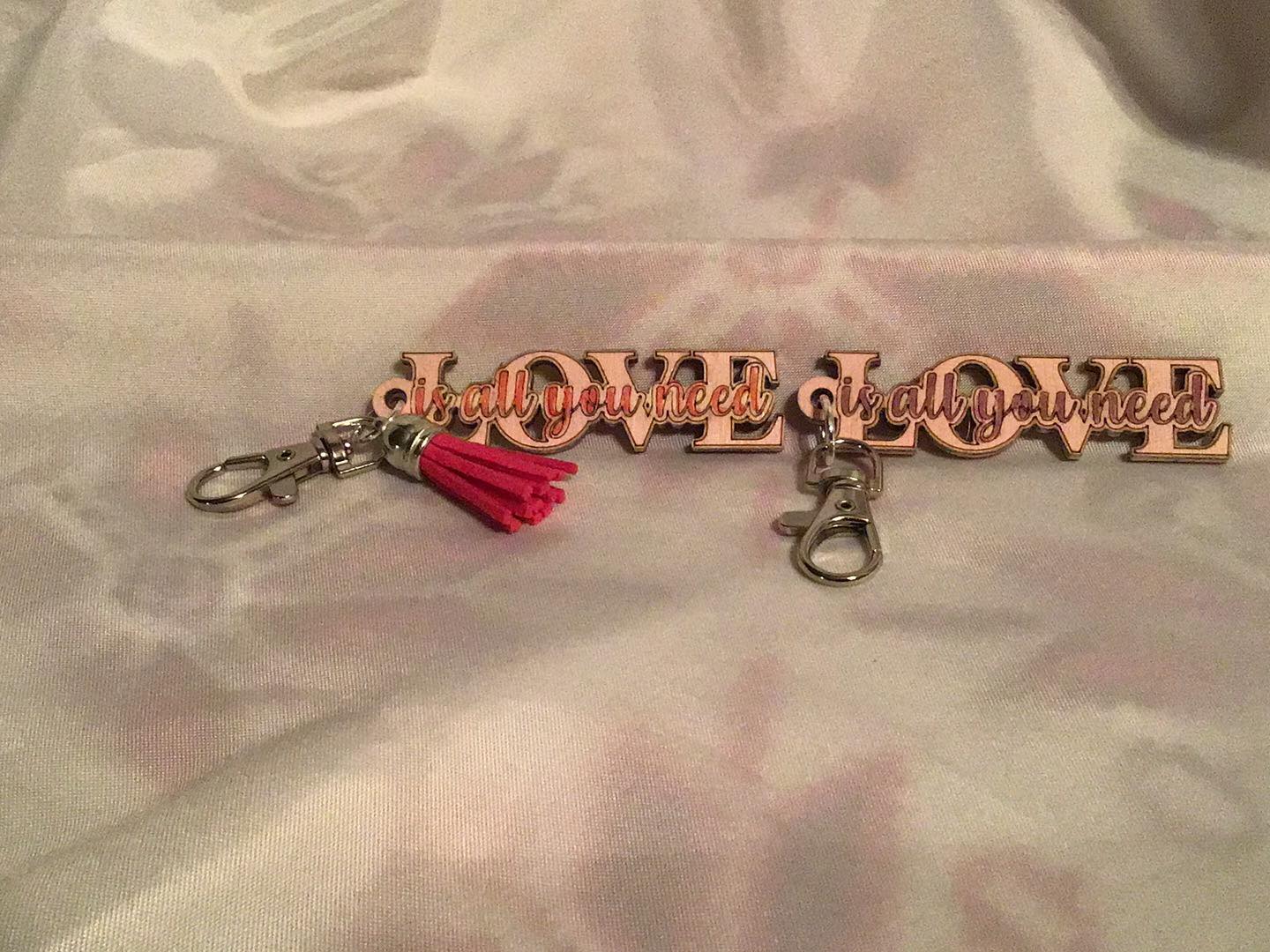 Layered Sign: Love is All You Need SVG Laser Ready File BONUS Keychain