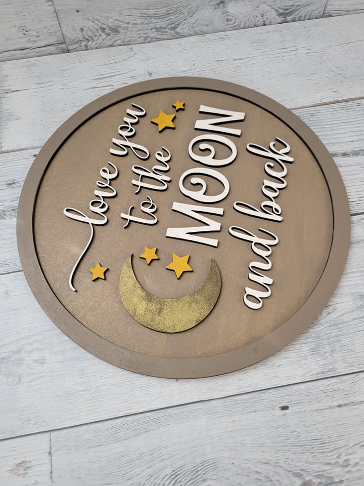 Love you to the Moon and Back Door Hanger