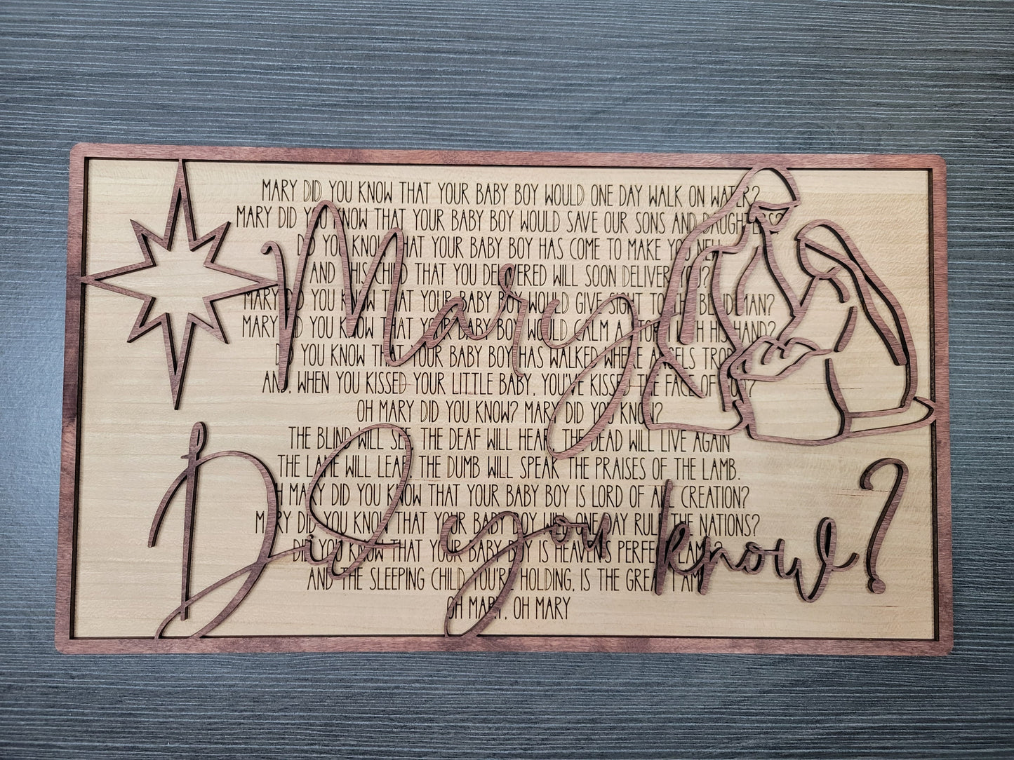 Layered Christmas Carol: Mary Did You Know SVG File Laser Glowforge Ready