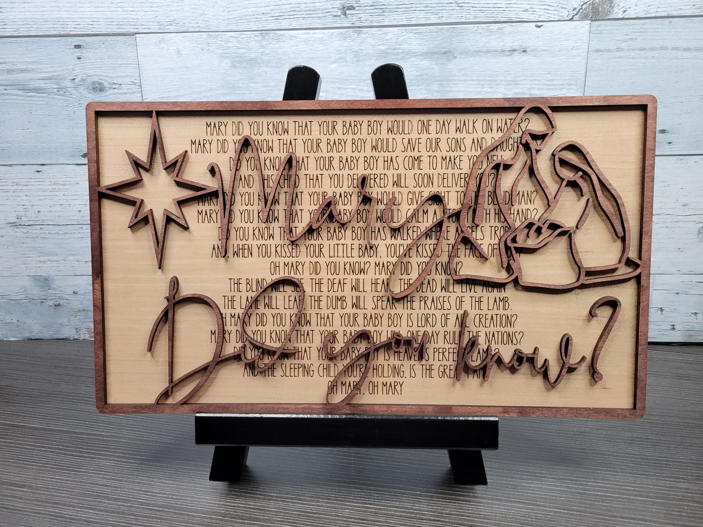 Layered Christmas Carol: Mary Did You Know SVG File Laser Glowforge Ready