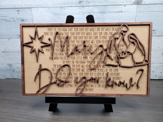 Layered Christmas Carol: Mary Did You Know SVG File Laser Glowforge Ready