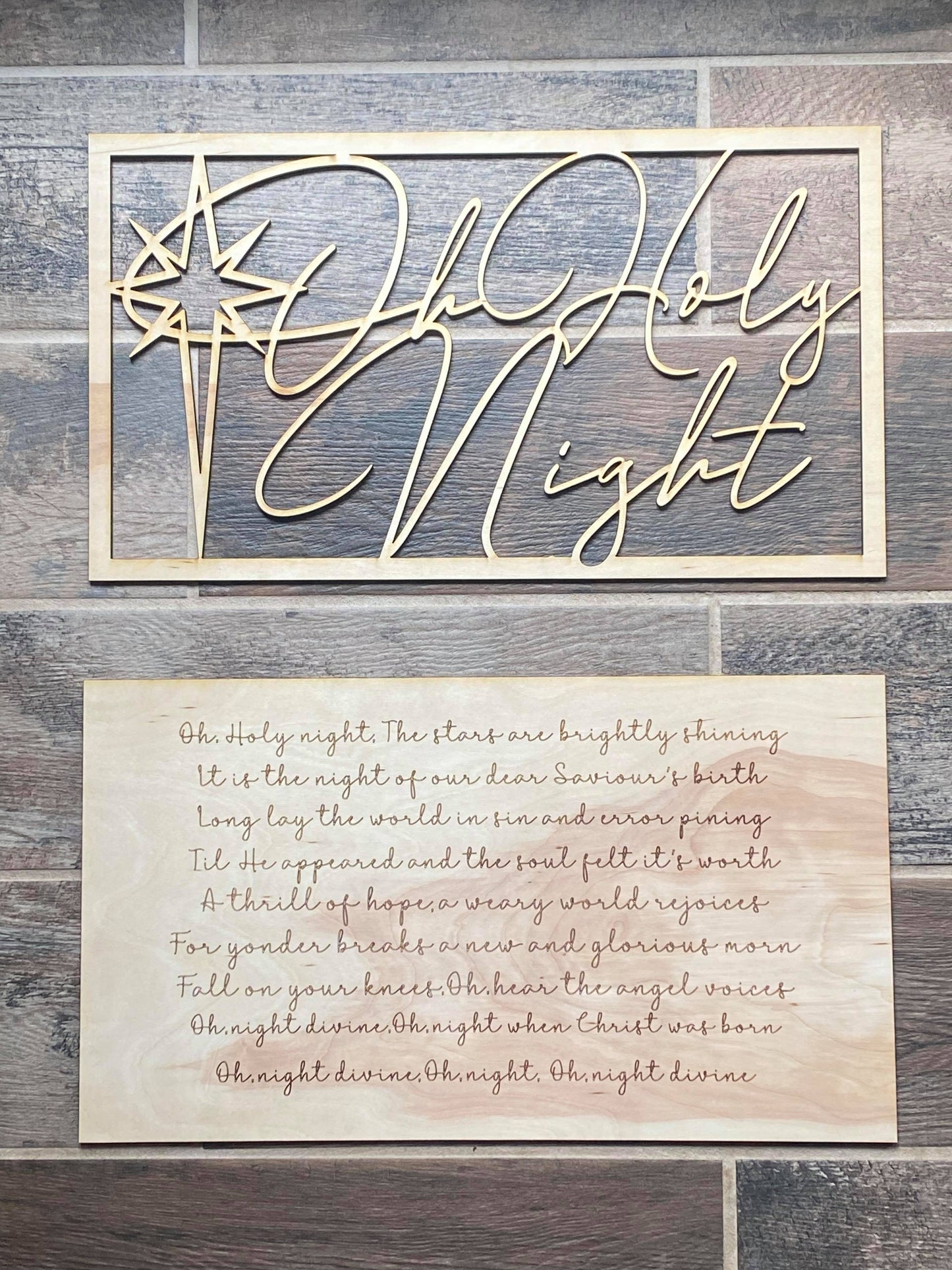 Layered Christmas Carol: Oh Holy Night SVG File Laser Glowforge Ready