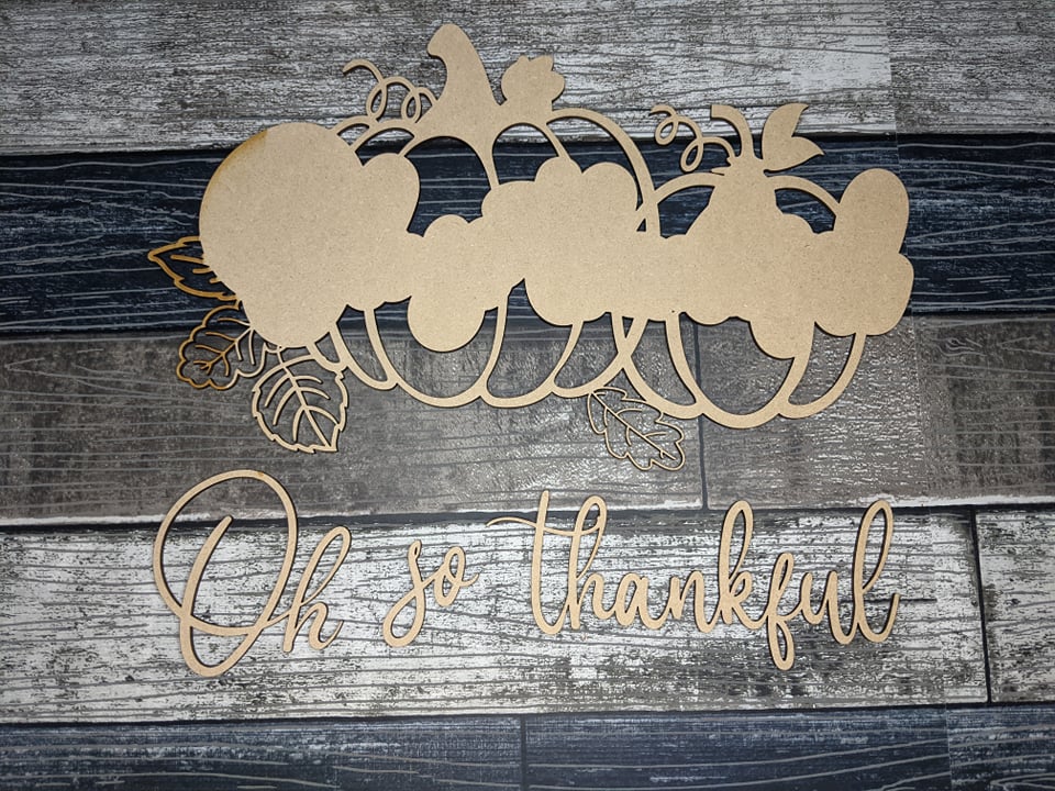 Oh So Thankful Door Hanger Fall Pumpkins