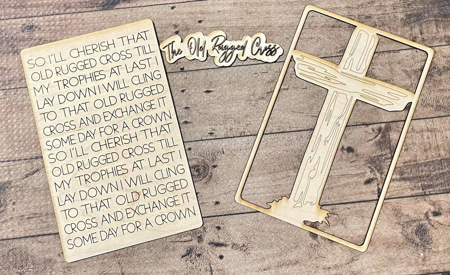 Layered Hymn: Old Rugged Cross SVG Laser Ready File GLOWFORGE