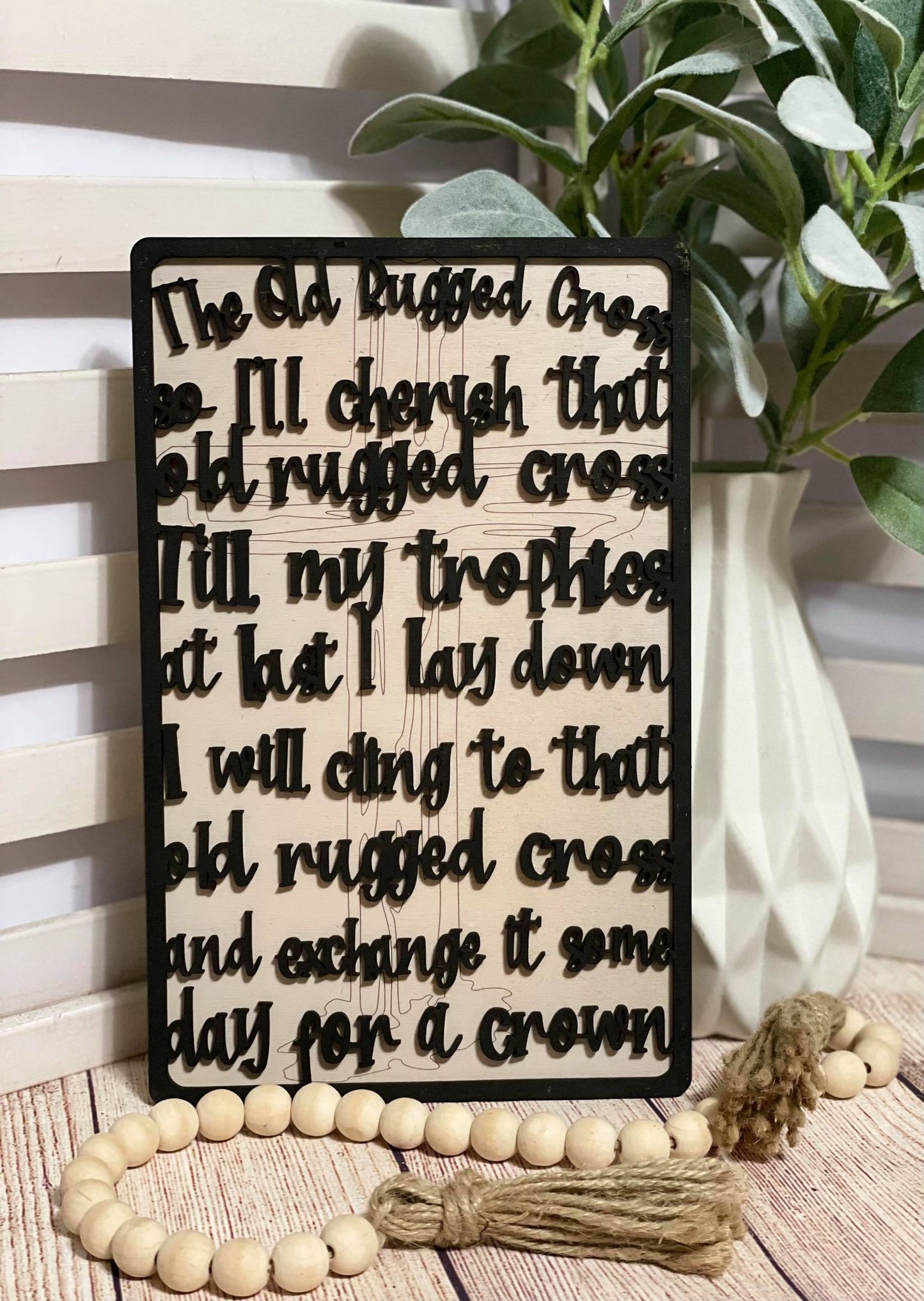 Layered Hymn: Old Rugged Cross SVG Laser Ready File GLOWFORGE