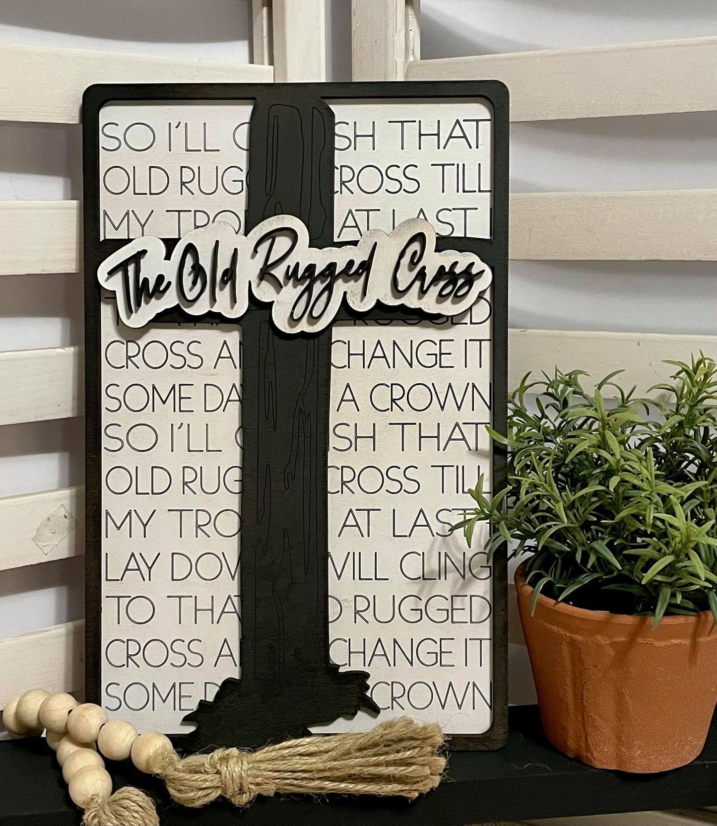 Layered Hymn: Old Rugged Cross SVG Laser Ready File GLOWFORGE