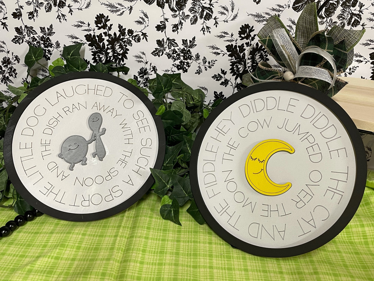 Layered Round Nursery Rhyme: Hey Diddle Diddle Set Laser Ready SVG File Glowforge