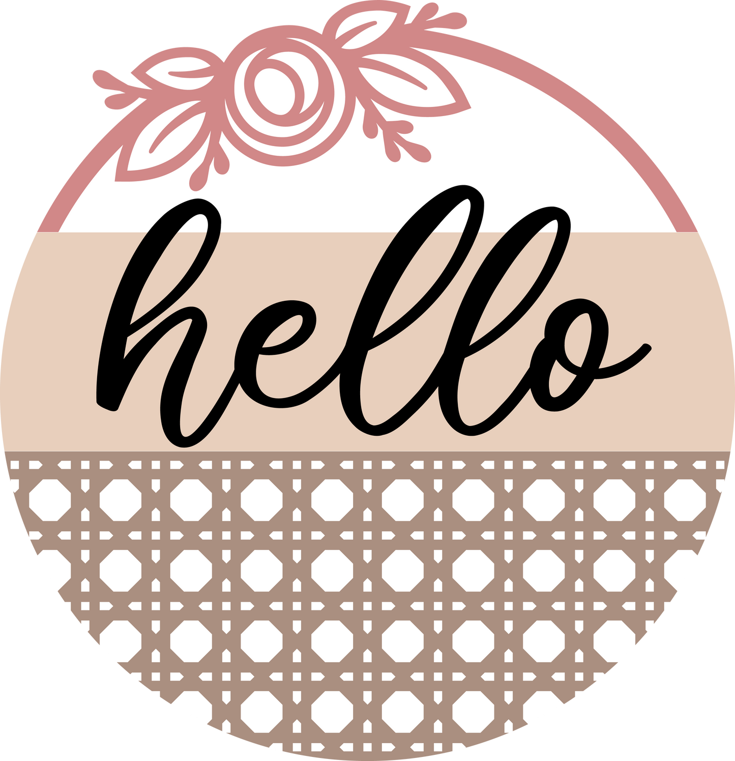 Hello Rattan Door Hanger