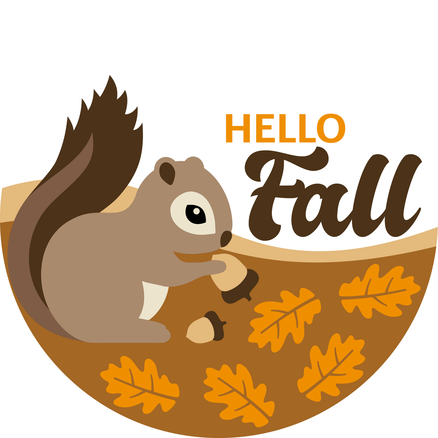 Hello Fall Squirrel Door Hanger