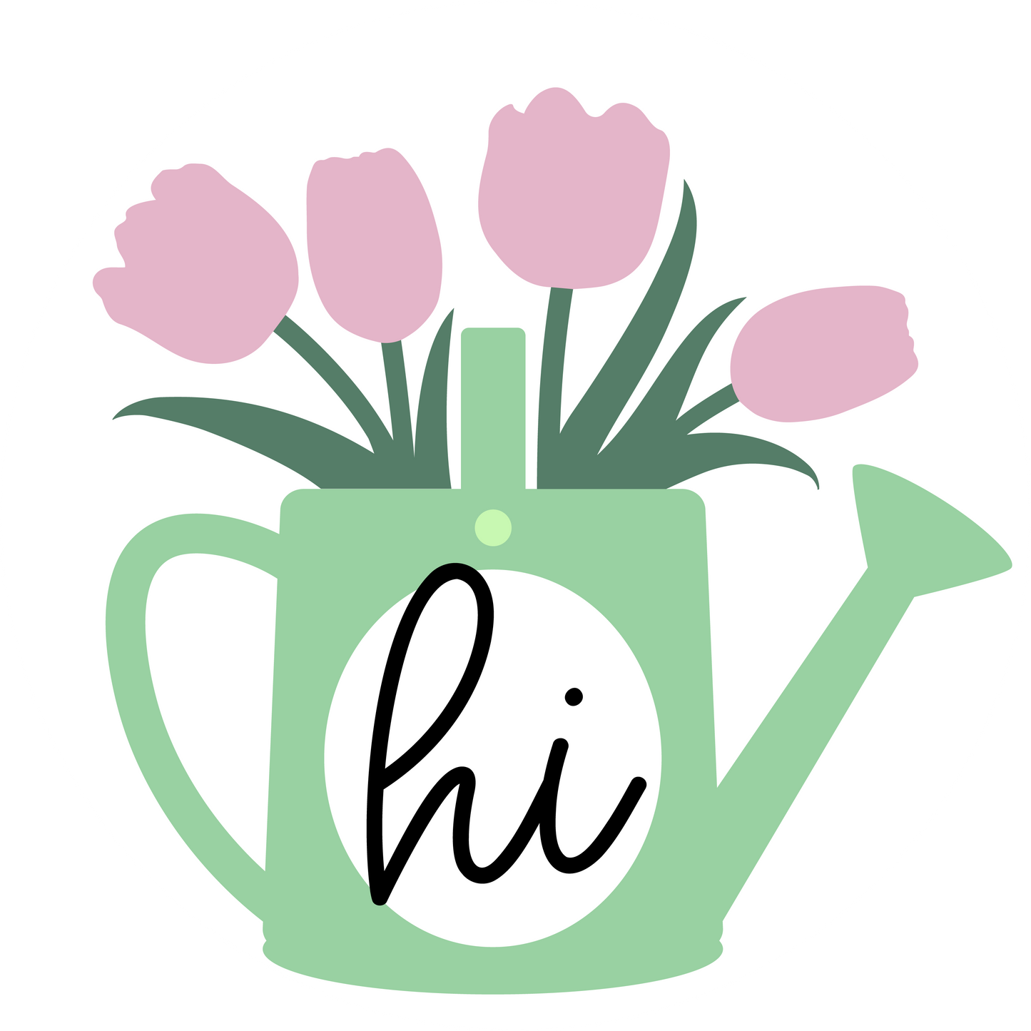 Spring Tulip Watering Can Door Hanger