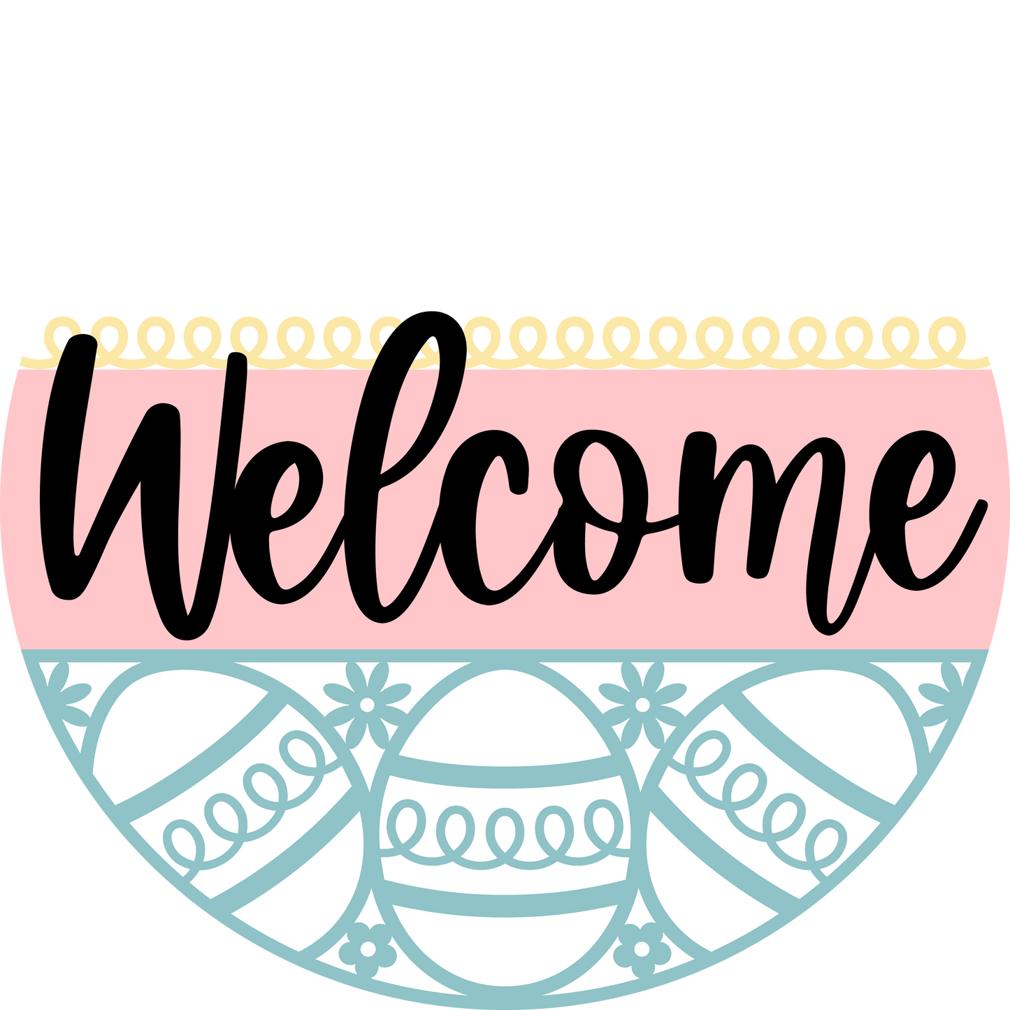 Welcome with Eggs Easter Door Hanger