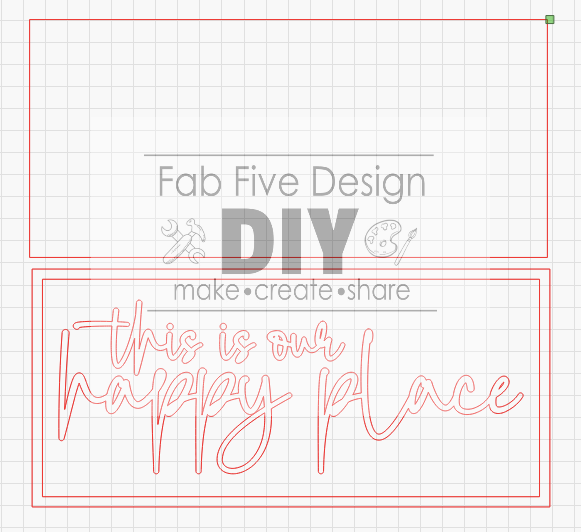 Happy Place Bundle of Cutout Words, w/ frame, SVG File FIVE files