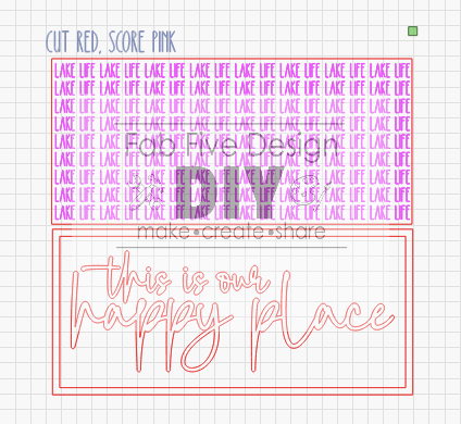 Happy Place Bundle of Cutout Words, w/ frame, SVG File FIVE files