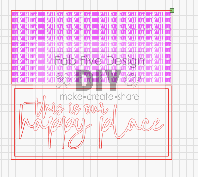 Happy Place Bundle of Cutout Words, w/ frame, SVG File FIVE files