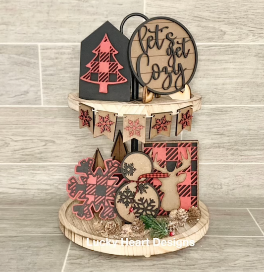 Cozy Plaid Tiered Tray Kit