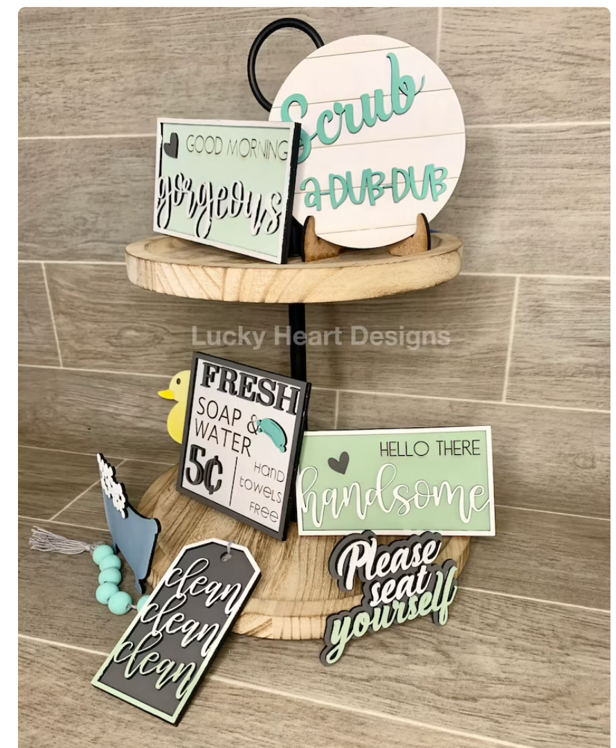 Bathroom Tiered Tray Kit